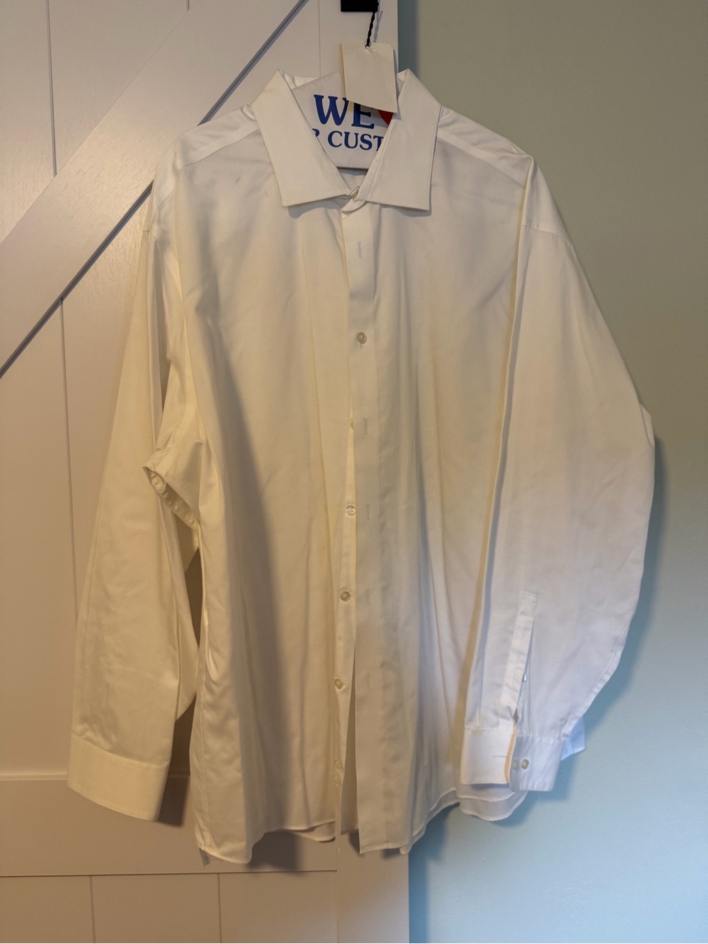 Calvin Klein White Men's Dress Shirt - Regular Fit Performance Non-Iron